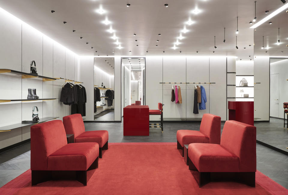 The men's floor at the Valentino store on Avenue Montaigne.