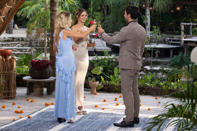 <p>John Fleenor/Disney</p> Joey Graziadi, Daisy Kent (far left) and Kelsey Anderson on 'The Bachelor'