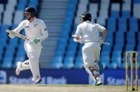 Cricket - New Zealand v South Africa - second cricket test match - Centurion Park, Centurion, South Africa - 30/8/2016. New Zealand's Henry Nicholls makes a run with BJ Watling. REUTERS/Siphiwe Sibeko