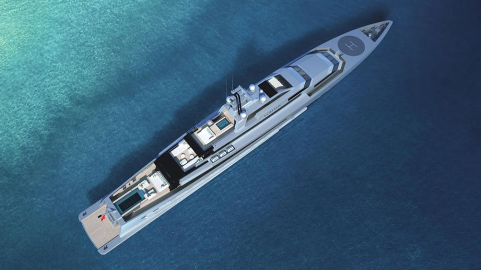 The all-aluminum superyacht spans 260 feet. - Credit: SilverYachts
