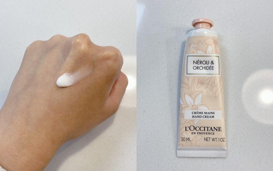 法國的頂級保養品牌歐舒丹，以天然植萃成分滋養肌膚，光是護手霜的香味就多達20多種 圖片來源：LOOKin編輯拍攝