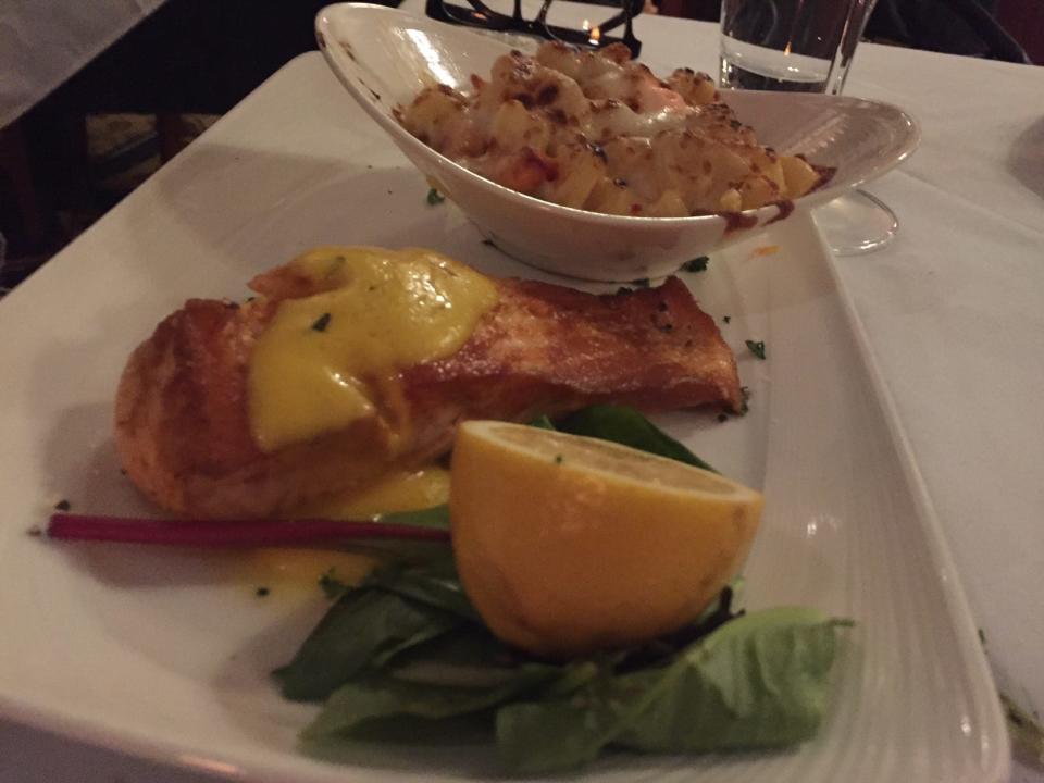 PHIL LUCIANO/JOURNAL STAR The salmon filet with bearnaise sauce is on the menu at Boyd's Steakhouse in East Peoria.