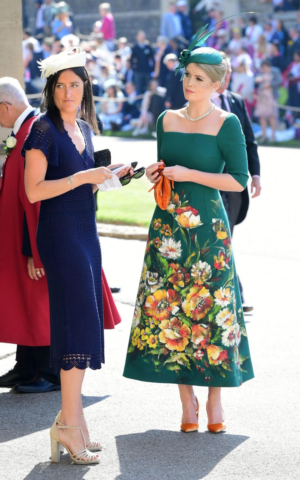 Lady Kitty Spencer (right) arrives at St George's Chapel at Windsor Castle for the wedding of Meghan Markle and Prince Harry - PA