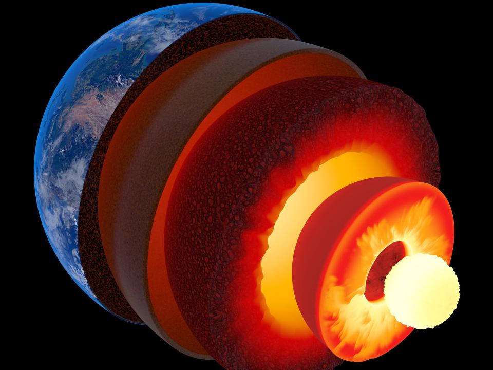 illustration of earth's core/mantle layers