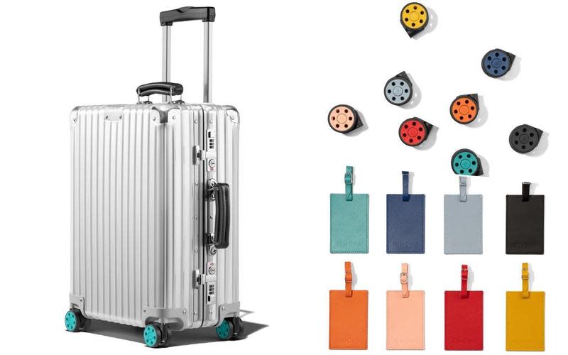 RIMOWA Unique個性化服務提供手把、行李牌、滾輪等三類配件讓顧客任意搭配。（美之心提供）