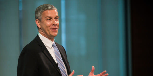 NEW YORK, NY - JUNE 16:  Arne Duncan, U.S. Secretary of Education, speaks at a press conference announcing that Starbucks will partner with Arizona State University to offer full tuition reimbursement for Starbucks employees to complete a bachelor's degree, on June 16, 2014 in New York City. The offer will be made to both full-time and part-time employees through online classes.  (Photo by Andrew Burton/Getty Images) (Photo: )