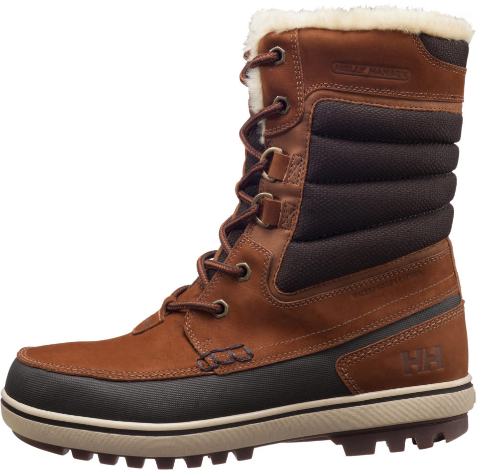 <p><span>Prevent nasty slips on the ice with a decent boot. Similar to the women's version, the <a rel="nofollow noopener" href="https://shop.hellyhansen.com/en_gb/shop/mens/footwear/winter-boots/garibaldi-2-10995" target="_blank" data-ylk="slk:Helly Hansen men's Garibaldi;elm:context_link;itc:0;sec:content-canvas" class="link ">Helly Hansen men's Garibaldi </a>(£140) features warm faux fur lining, waterproof leather and a good, rubber sole. It comes in four colours - black, charcoal, brown and tan. [Photo: Helly Hansen]</span> </p>