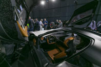 Karman Vision SC2 concept vehicle interior is seen at Automobility LA Auto Show in Los Angeles Tuesday, Nov. 19, 2019. (AP Photo/Damian Dovarganes)