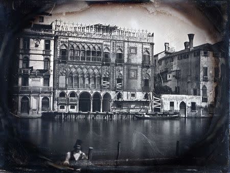 The Grand Canal and the Casa d'Oro under restoration in Venice are seen in this handout photograph of a daguerreotype circa 1845, released in London March 18, 2015. REUTERS/K.& K. J. Jacobson/Handout via Reuters