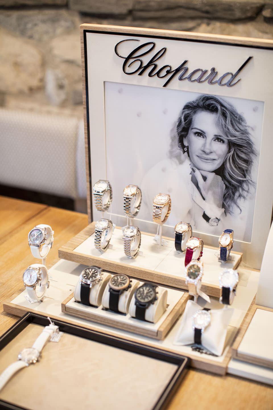 <p>We also got to try on gorgeous timepieces and jewelry from Chopard. </p>