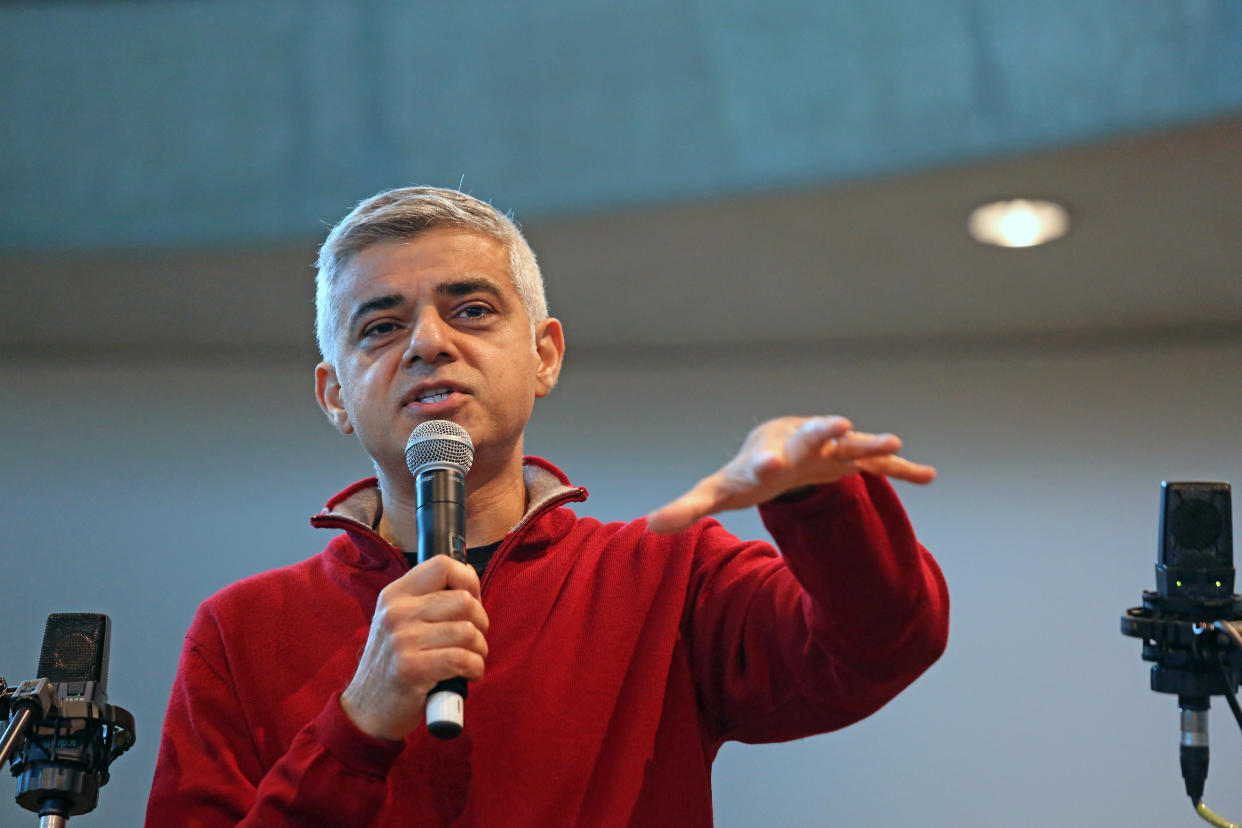 Mayor of London Sadiq Khan speaks at City Hall, London, as the building is opened as a homeless day shelter for 100 service users from St Mungo's charity.