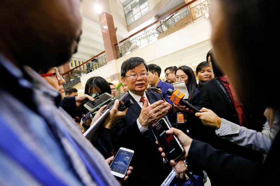 Penang Chief Minister Chow Kon Yeow speaks to reporters at Dewan Sri Pinang in George Town November 1, 2019. ― Picture by Sayuti Zainudin