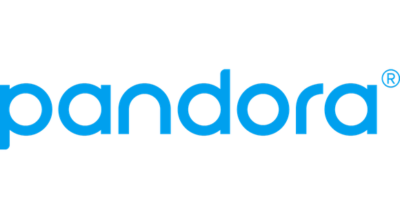 The Pandora logo in light blue