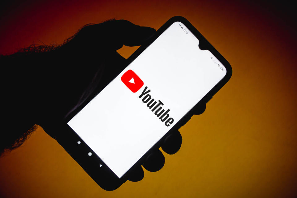 BRAZIL - 2021/02/04: In this photo illustration the YouTube logo seen displayed on a smartphone screen. (Photo Illustration by Rafael Henrique/SOPA Images/LightRocket via Getty Images)