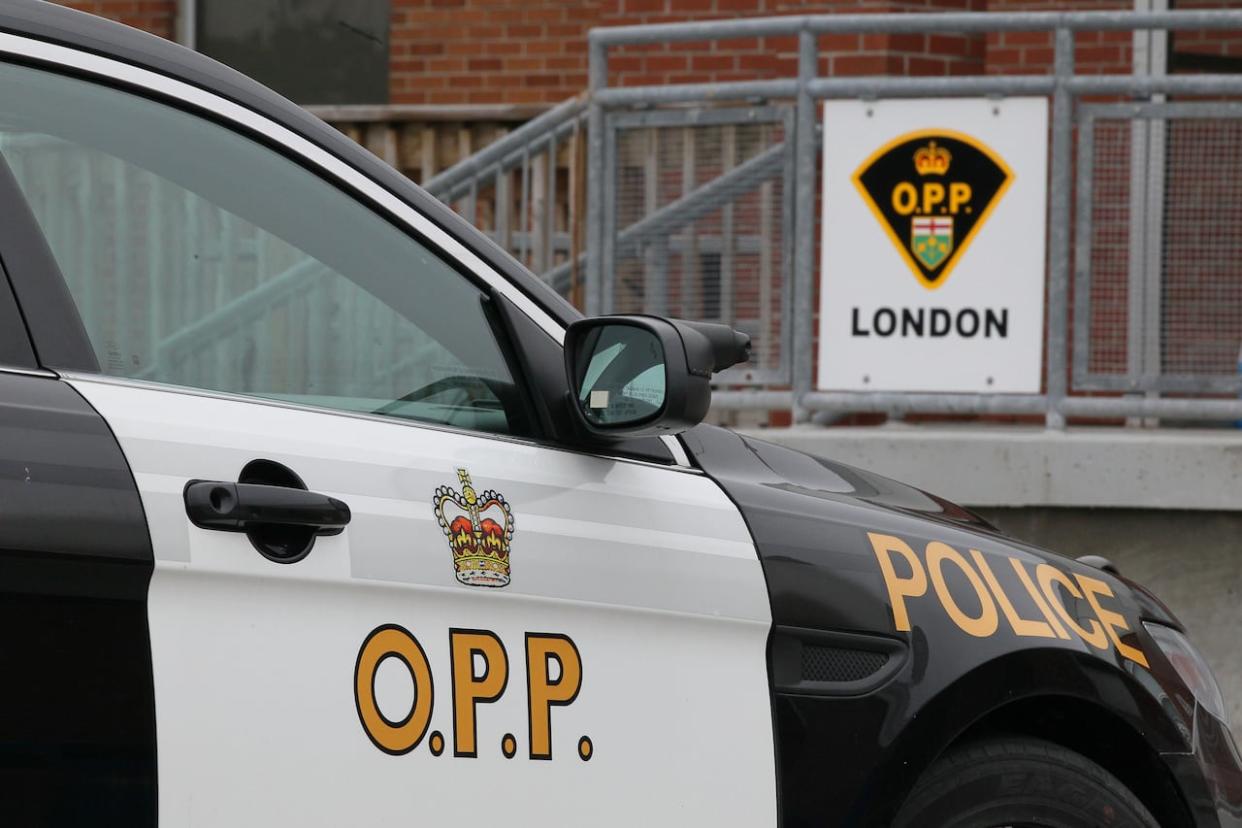 Wellington County OPP are investigating after responding to a report of a stolen car with a toddler in it at a gas station in Fergus Monday night. (Dave Chidley/CBC - image credit)