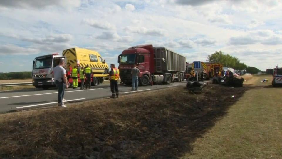 L'accident survenu ce mardi sur la RN2 dans l'Aisne. - BFMTV