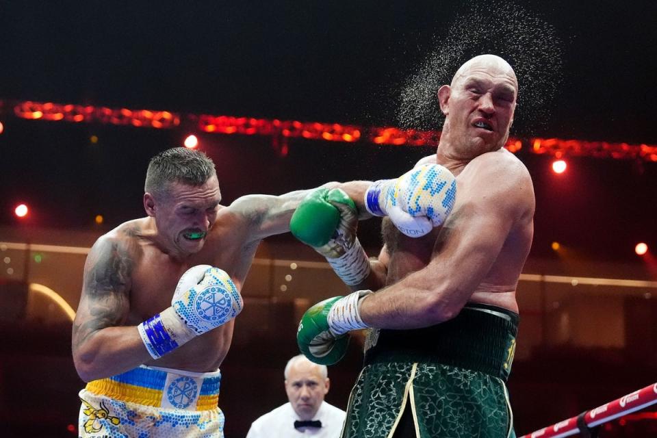 Feel the power: Oleksandr Usyk came so close to stopping Tyson Fury in round nine (Nick Potts/PA Wire)