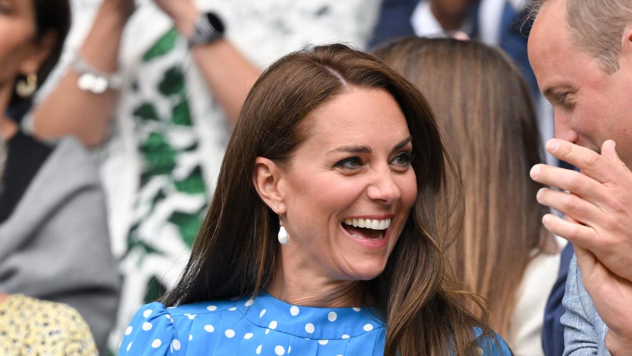 london, england july 05 catherine, duchess of cambridge attends day 9 of the wimbledon tennis championships with prince william, duke of cambridge at all england lawn tennis and croquet club on july 05, 2022 in london, england photo by karwai tangwireimage