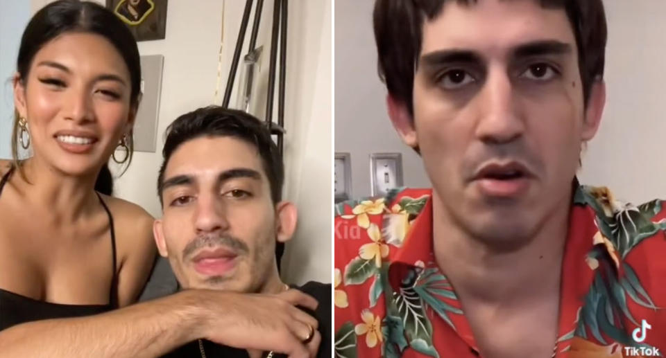 The couple is seen in two different TikTok videos. Source: TikTok