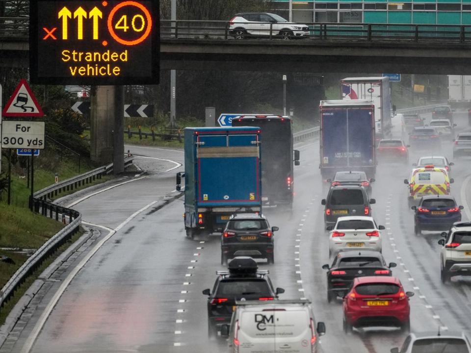 Afternoon rush hour and bank holiday traffic on the M6 through Cheshire (Getty Images)