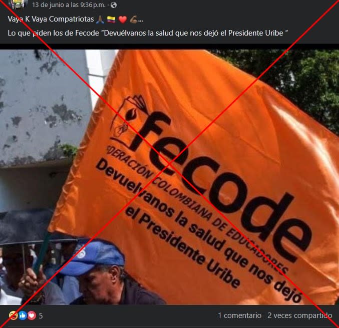 <span>Captura de pantalla de una publicación en Facebook hecha el 19 de junio de 2024</span>