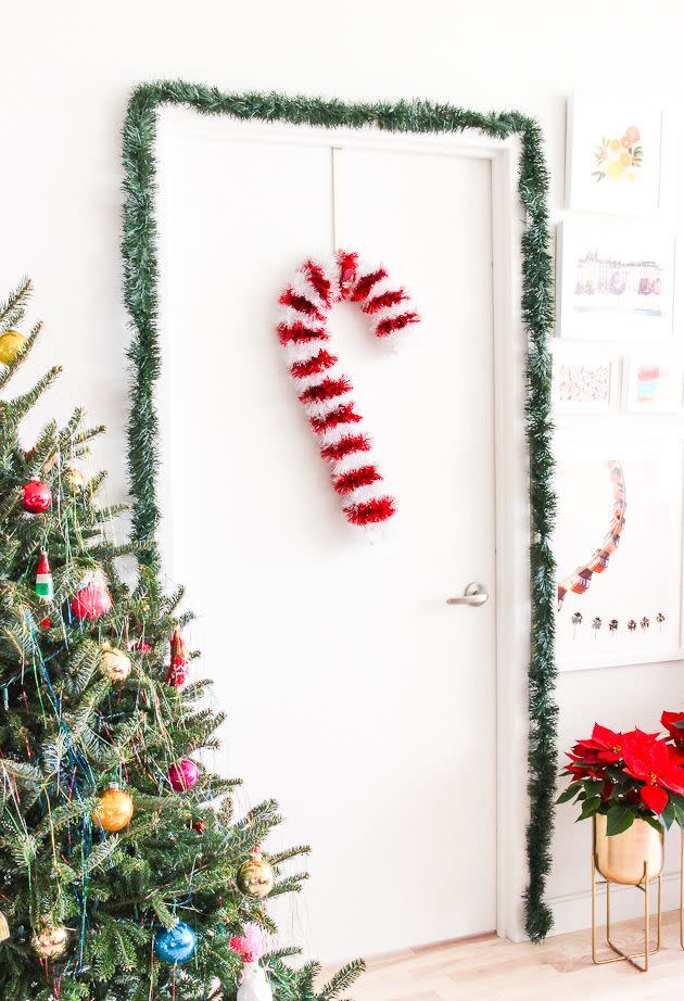 diy christmas door decorations front door candy cane