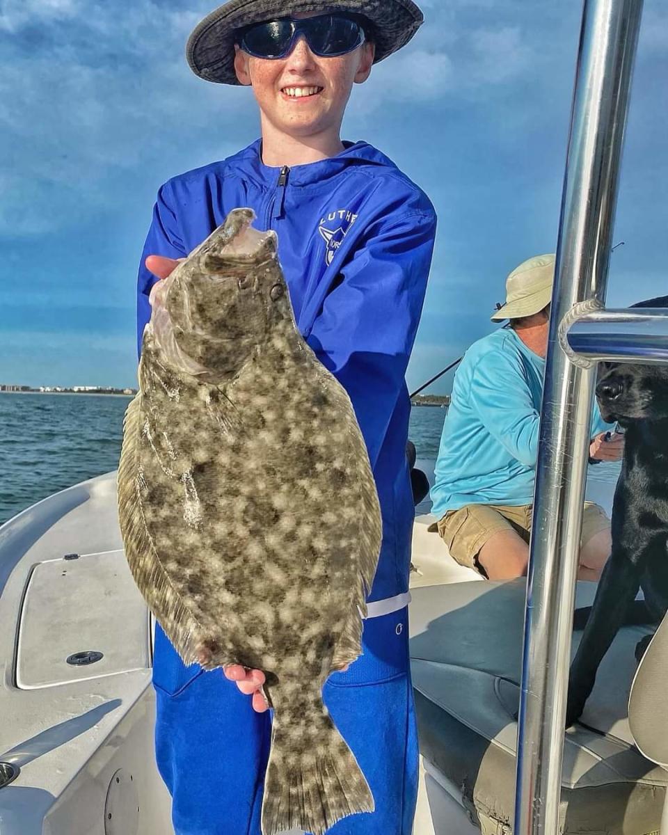 Sweet flattie flounder was caught April 8, 2024 aboard Fin & Fly charters in Cocoa Beach.