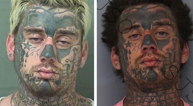 Robert Hardister's two most recent mugshots show a completely transformed criminal. Photo: Supplied