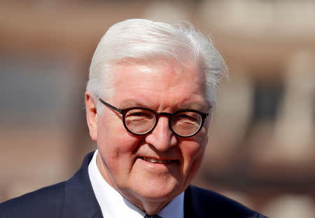 FILE PHOTO: Germany's President Frank-Walter Steinmeier is pcitured during his visit to the Jama Masjid (Grand Mosque) in the old quarters of Delhi, India, March 23, 2018. REUTERS/Cathal McNaughton