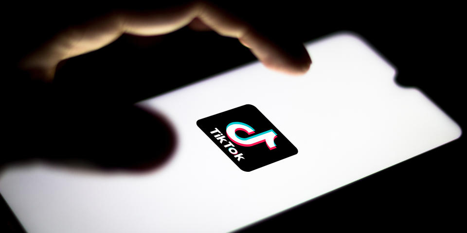 In this photo illustration the TikTok logo seen displayed on (Rafael Henrique / Getty Images)