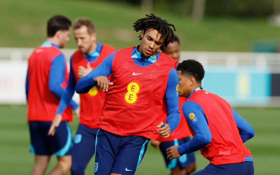 Soccer Football - UEFA Nations League - England Training - St. George's Park, Burton upon Trent, Britain - September 22, 2022 England's Trent Alexander-Arnold during trainin - Action Images via Reuters 