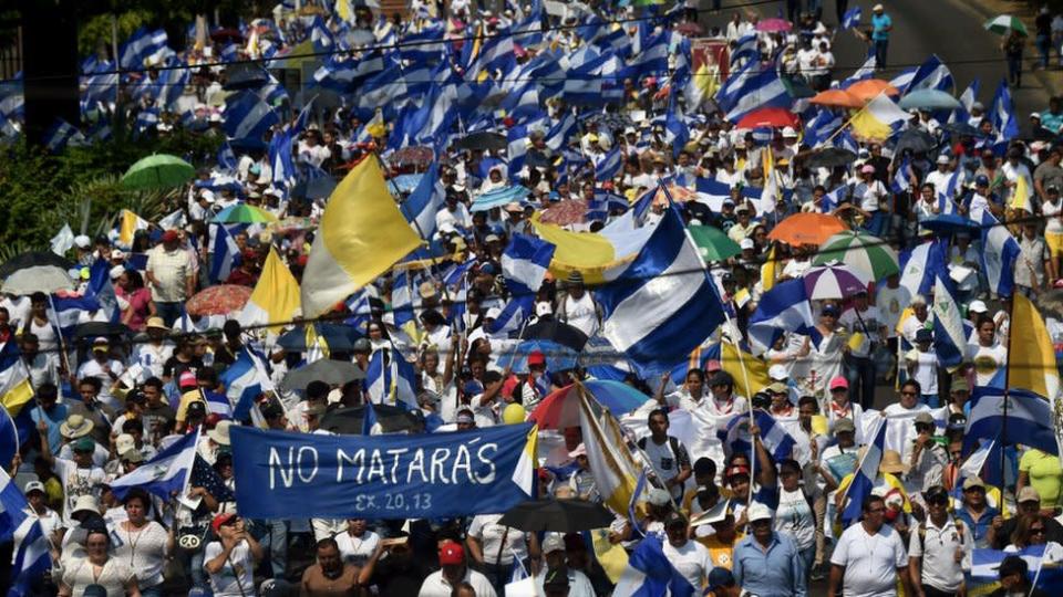 Manifestación en Nicaragua en 2018