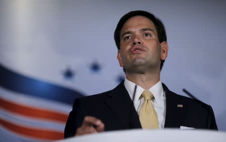 Republican presidential candidate Senator Marco Rubio (R-FL) addresses a legislative luncheon held as part of the "Road to Majority" conference in Washington June 18, 2015. REUTERS/Carlos Barria