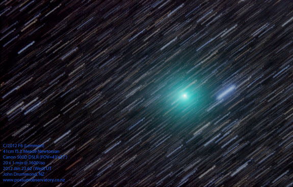 Astrophotographer John Drummond sent in his photo of Comet Lemmon taken on Jan. 23, 2013, in New Zealand.