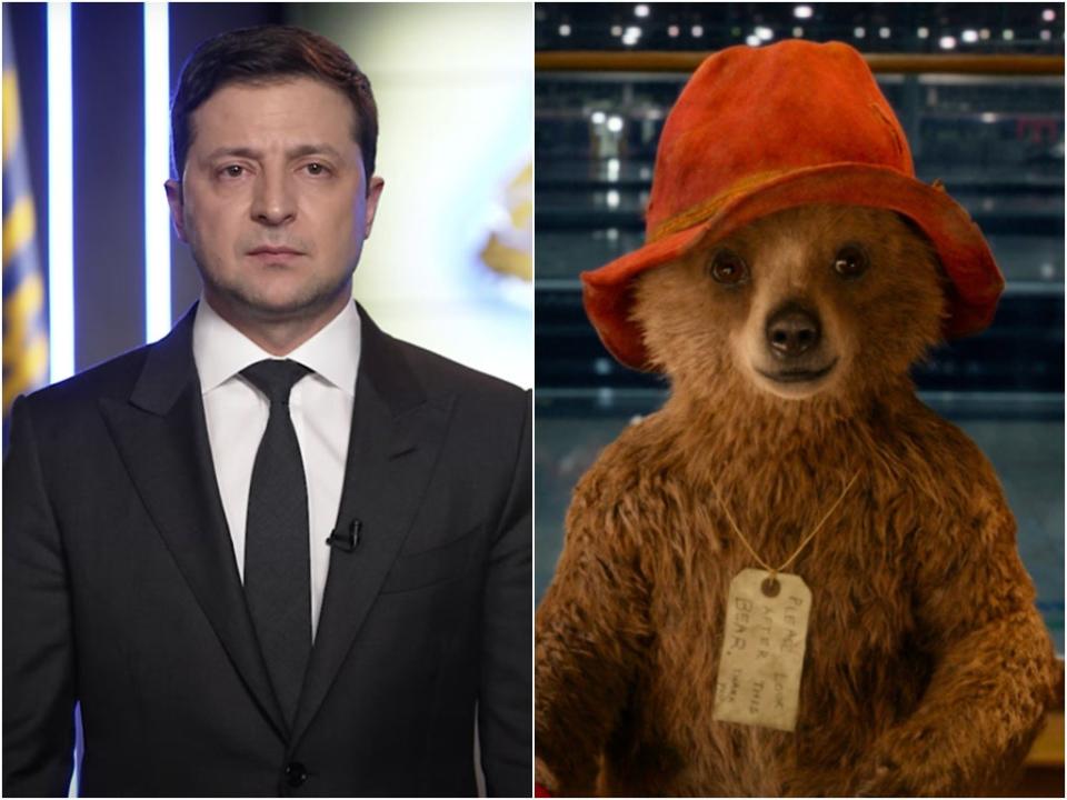 Zelensky and Paddington Bear (Shutterstock)