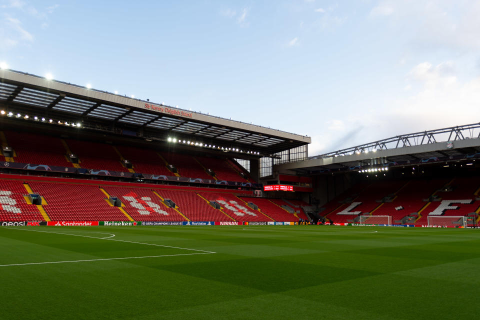 Could matches at Anfield and the rest of the Premier League be only two months away? It depends on how much the coronavirus keeps spreading. (Photo by Max Maiwald/DeFodi Images via Getty Images)