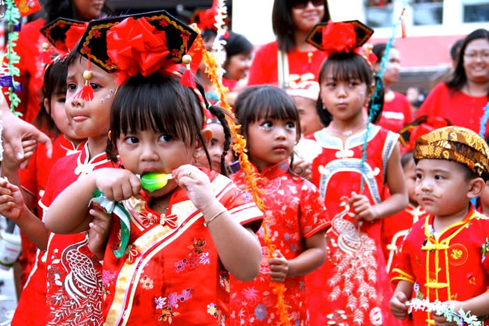 Young participants: Children also participate at Surakarta's Grebeg Sudiro.