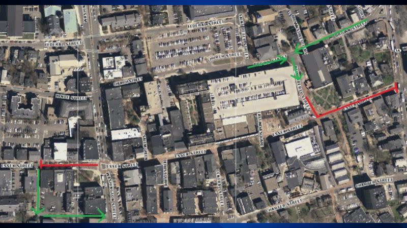 Essex St. from Hawthorne Blvd. to New Liberty St. and Essex St. from Barton Sq. to Washington St. will be closed to through traffic and on-street parking all weekends in October.