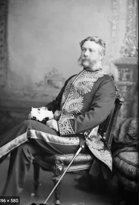 Edgar Dewdney photographed in 1883. Dewdney was the Commissioner of Indian Affairs and Lieutenant Governor of the North-West Territories.