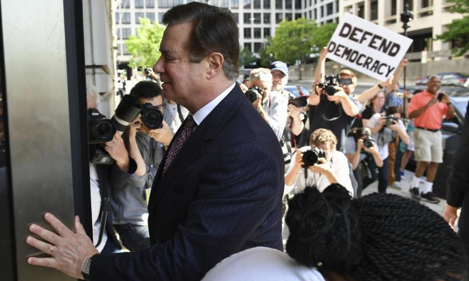 Paul Manafort arrives at court in Washington on Friday.