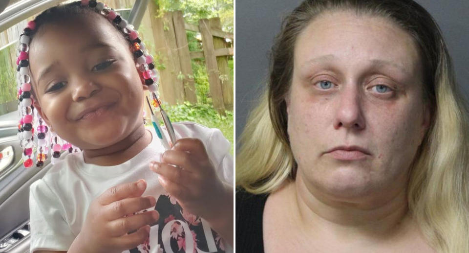 Kaylee Thomas, 2, is pictured alongside Jessica Cherry, 37.