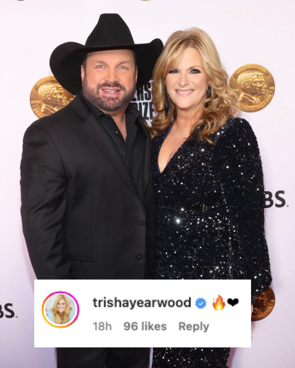 Trisha Yearwood and husband Garth Brooks on the red carpet