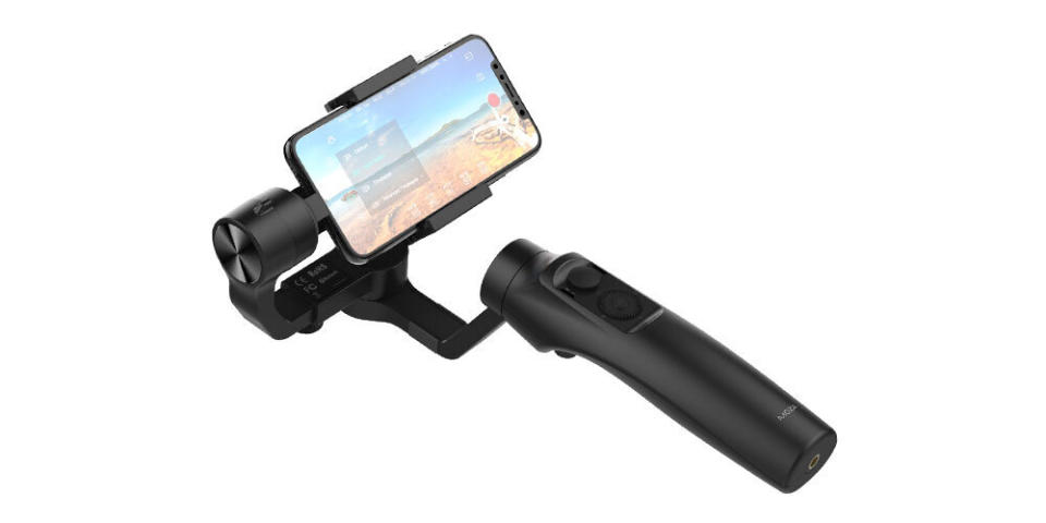 You can make the most of the shots you'll be taking on the new iPhone's camera by investing in this MOZA Mini-MI Gimbal that can stabilize your phone while charging it at the same time. (Photo: HuffPost x StackCommerce)