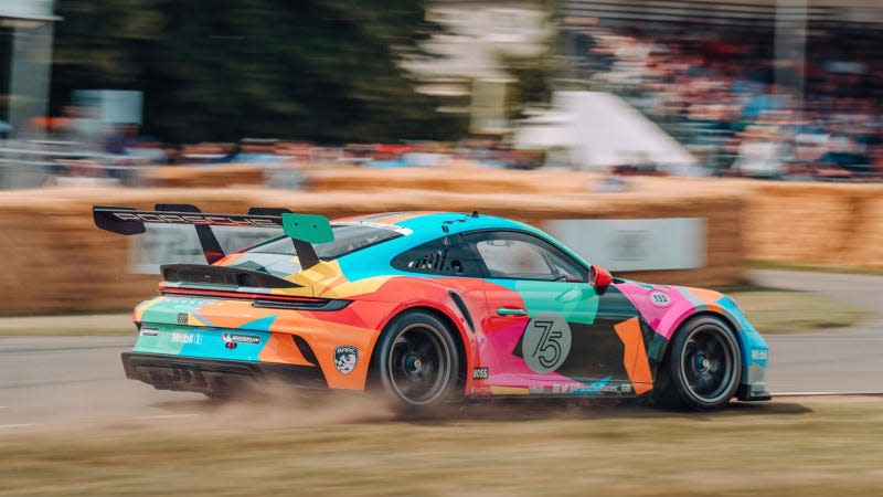 A photo of the Porsche 911 GT3 Cup at Goodwood. 