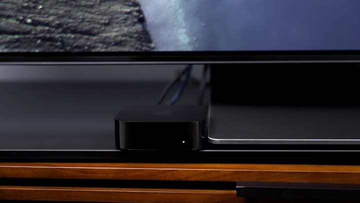 An Apple TV 4K streaming box. 