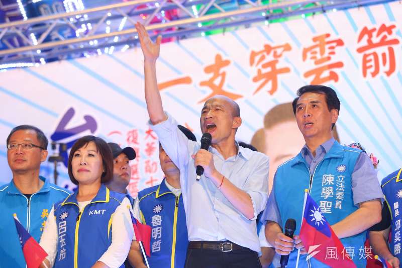 20190803-國民黨總統參選人韓國瑜3日於桃園中壢興仁公園舉行造勢活動。（顏麟宇攝）