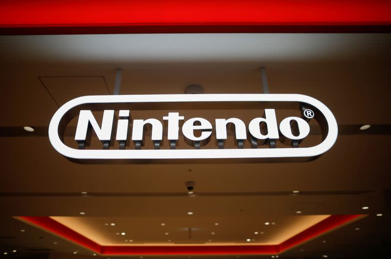 FILE PHOTO: The logo of the Nintendo is displayed at Nintendo Tokyo, Nintendo's first official store in Japan