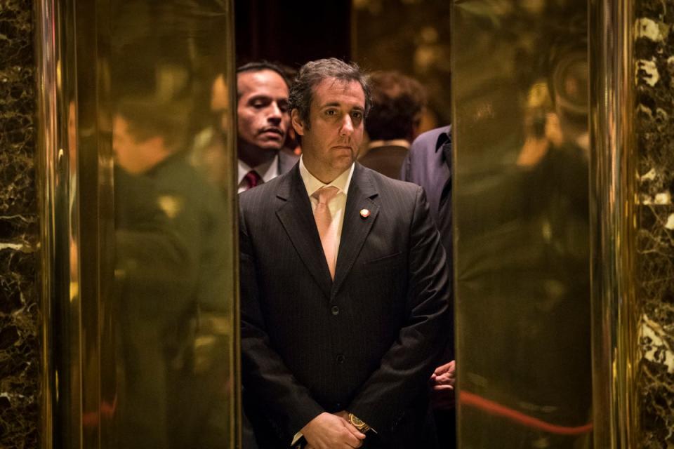 Michael Cohen, personal lawyer for President-elect Donald Trump, gets into an elevator at Trump Tower, December 12, 2016 (Getty Images)