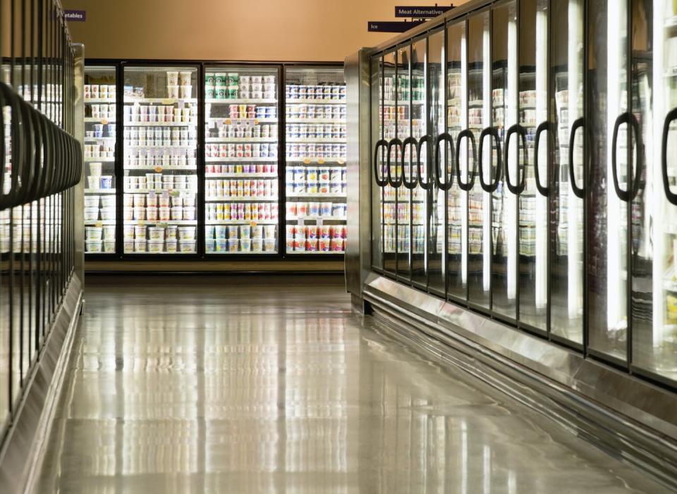 Designing refrigeration equipment for different chemicals will likely mean retooling the industry, which could raise costs. <a href="https://www.gettyimages.com/detail/photo/freezer-cases-in-supermarket-royalty-free-image/1134353358" rel="nofollow noopener" target="_blank" data-ylk="slk:Mint Image via Getty Images;elm:context_link;itc:0;sec:content-canvas" class="link ">Mint Image via Getty Images</a>