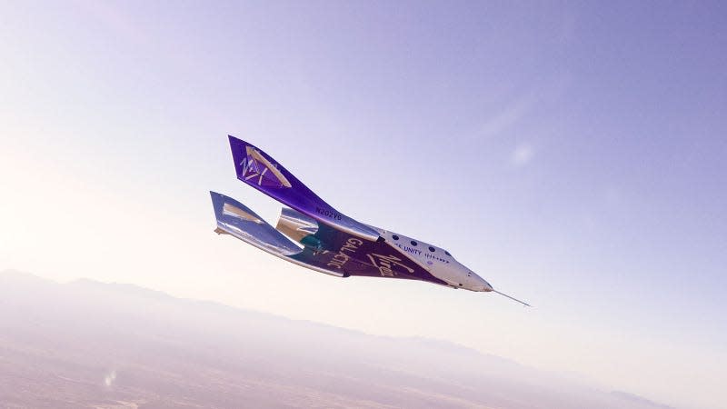 A photo of the Virgin Galactic rocket. 